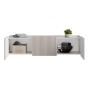Szafka RTV Malmi 150 cm wisząca - kaszmir / crema bianca / złoty